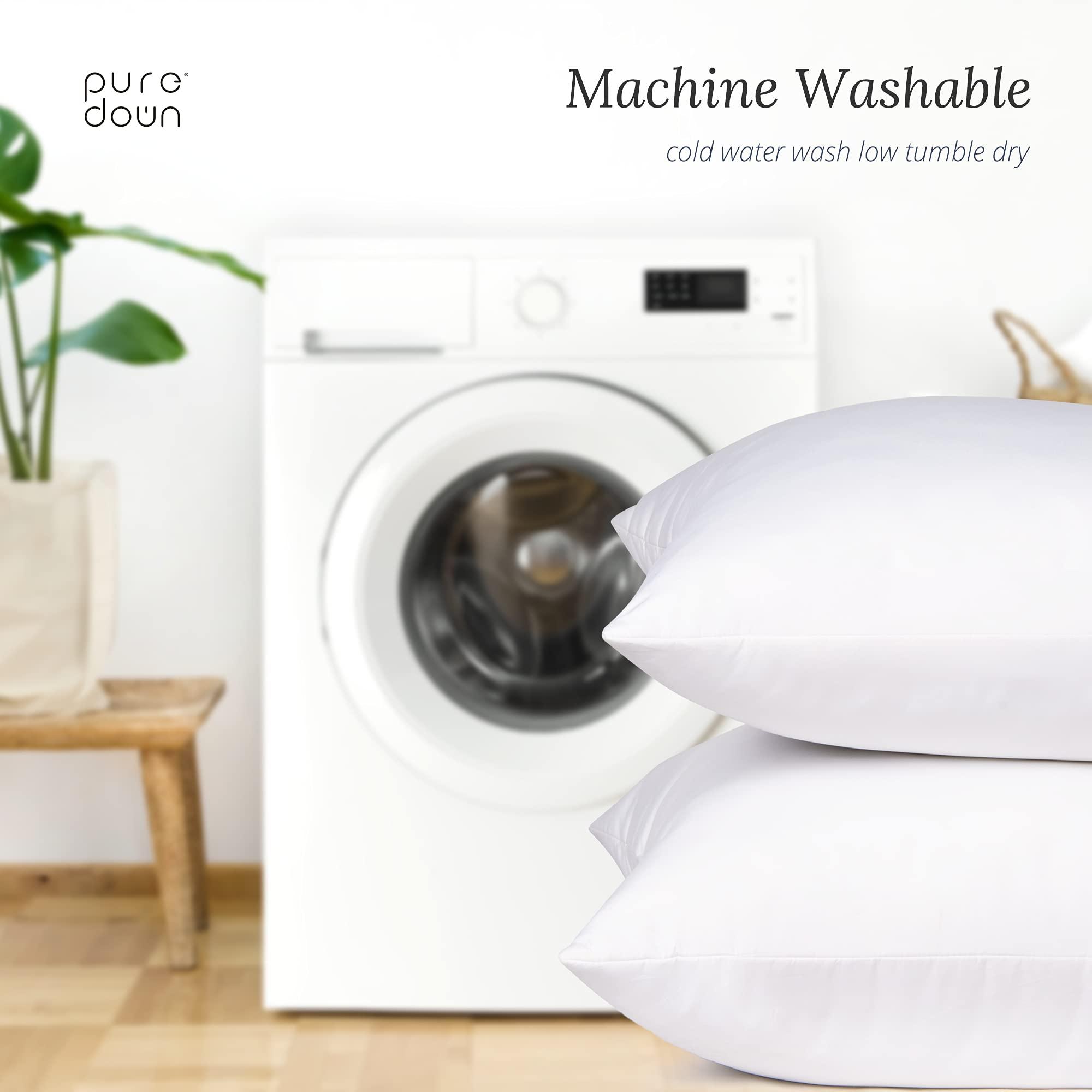 puredown puredown Feather Throw Pillow Inserts 22 x 22 (Pack of 2, White), Big Throw Pillows for Floor, Couch, Bed, Machine Washable