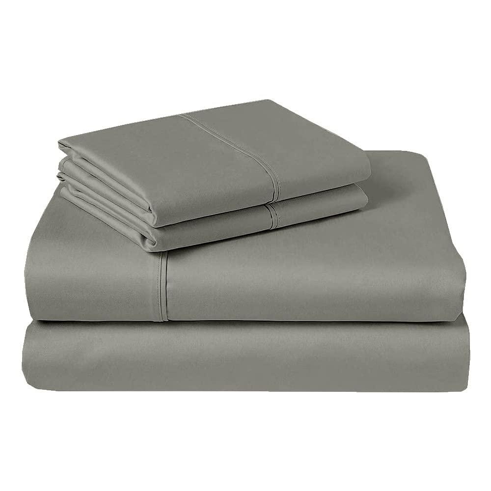 NON Sticky cotton Short Queen Sheets for Rv Camper 100% Cotton Rv Sheets Short Queen Sheets Camper Sheets Rv Queen Sheets Short Queen Sheet Set for Rv Camper Short Queen Sheets for Rv Mattress Light Grey Solid