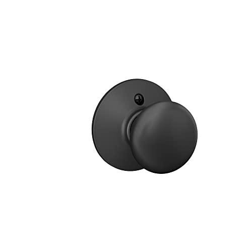 SCHLAGE Schlage F10 PLY 622 Plymouth Door Knob, Hall & Closet Passage Lock, Matte Black