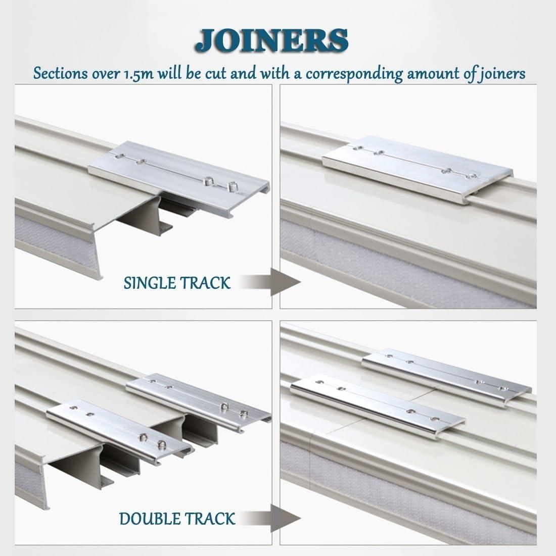 LTSRLL Double Curtain Rail Track With Valance Ceiling Or Wall Mount Curtain Tracks System For Straight Windows - 39" To 236" Sliding Drop Ceiling Curtain Pole Set Strong Load Bearing No Light Leakage(Color:S