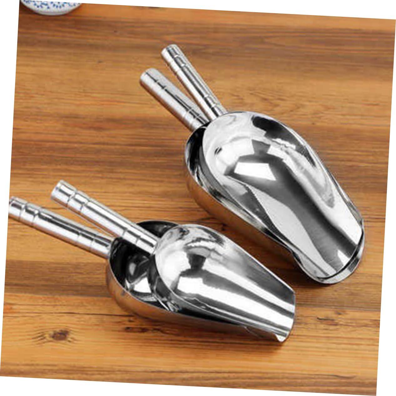 FUNOMOCYA FUNOMOCYA Ice Cube Scoop Refrigerator Ice Cookie Scoop Ice Scooper Ice Maker Trays Ice Cream Maker Ice Cream Flakes Ice Scoop for Ice Machine Ice Cube Tray Scraper Bin Stainless Steel Silver