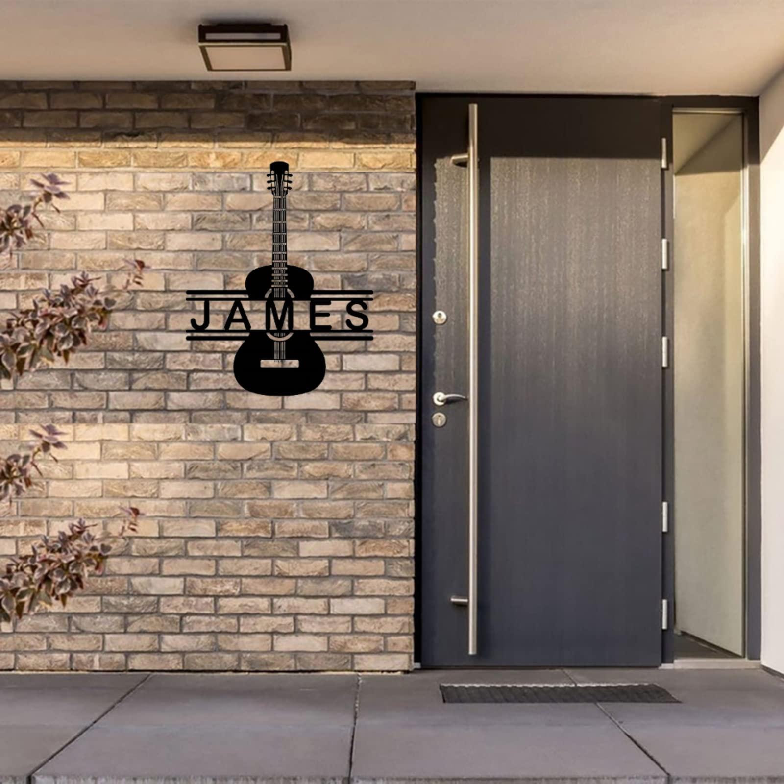 Nickleson Art Custom Guitar Metal Wall Sign - Personalized Guitar Metal Wall Art - Guitar Metal Wall Decor - Personalized Guitar Decor - Musician Gifts - Bedroom Decor