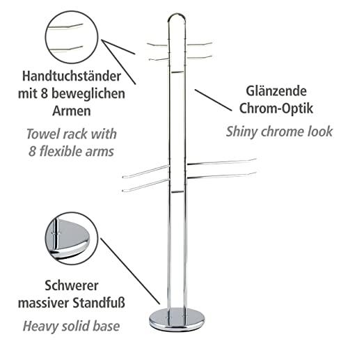 WENKO WENKO 15581100 Chrome Palermo Exclusive Towel and Cloth Stand, 55.5 x 168 x 28.5 cm