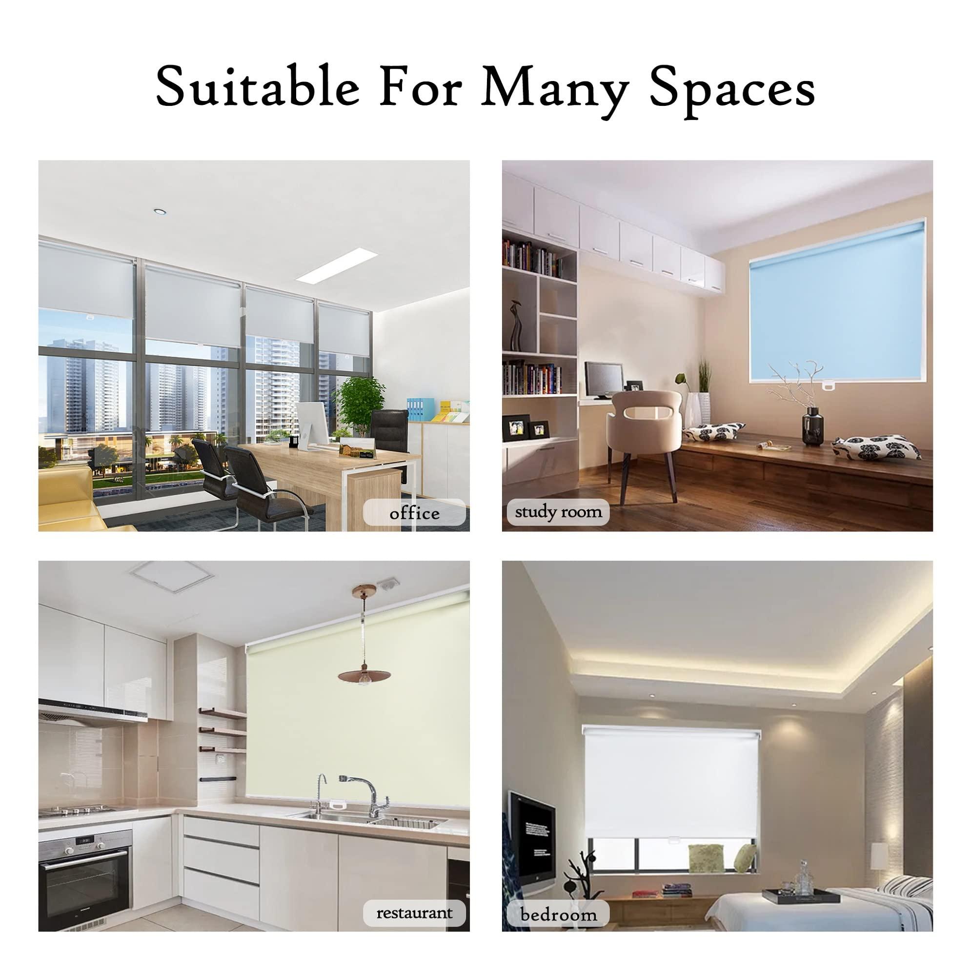 Sulugood Sulugood Cordless Blackout Roller Shades Cordless spring-roller shades, Household Commercial, Anti UV Glare Blackout View Spring Blinds.White,35" W x 72" H