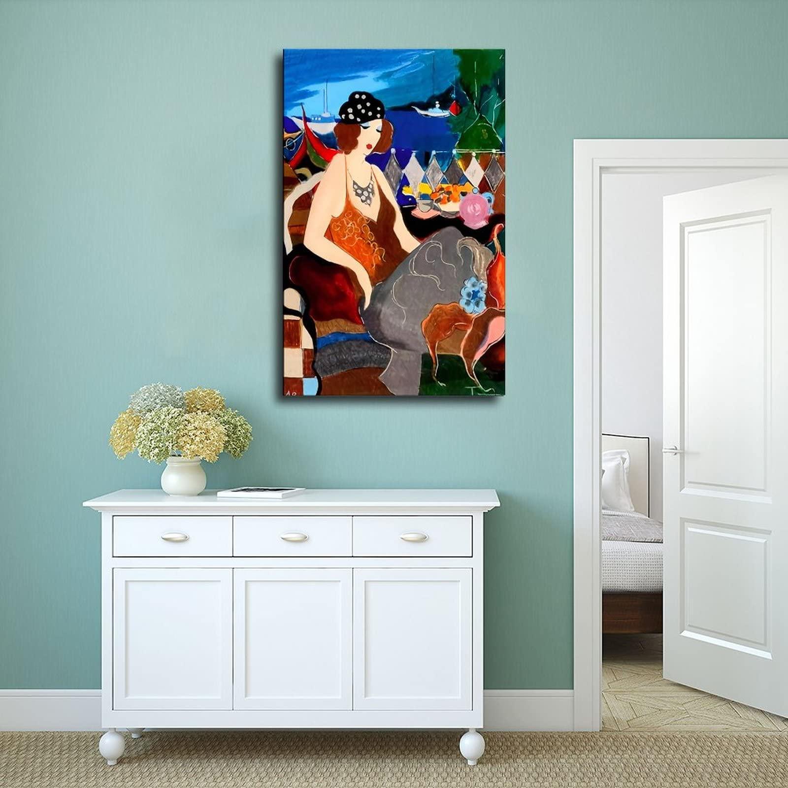 MDGT MDGT Itzchak Tarkay Prints Canvas Poster 8 Canvas Poster Wall Art Decor Print Picture Paintings for Living Room Bedroom Decoration Frame-style 12x18inch(30x45cm)