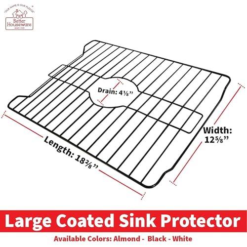 Better Houseware Better Houseware Sink Protector Prevents Scratches Sink Rack for Bottom of Sink Black Sink Mat Sink Protectors for Kitchen Sink Metal 18.1 x 12.3 x 1