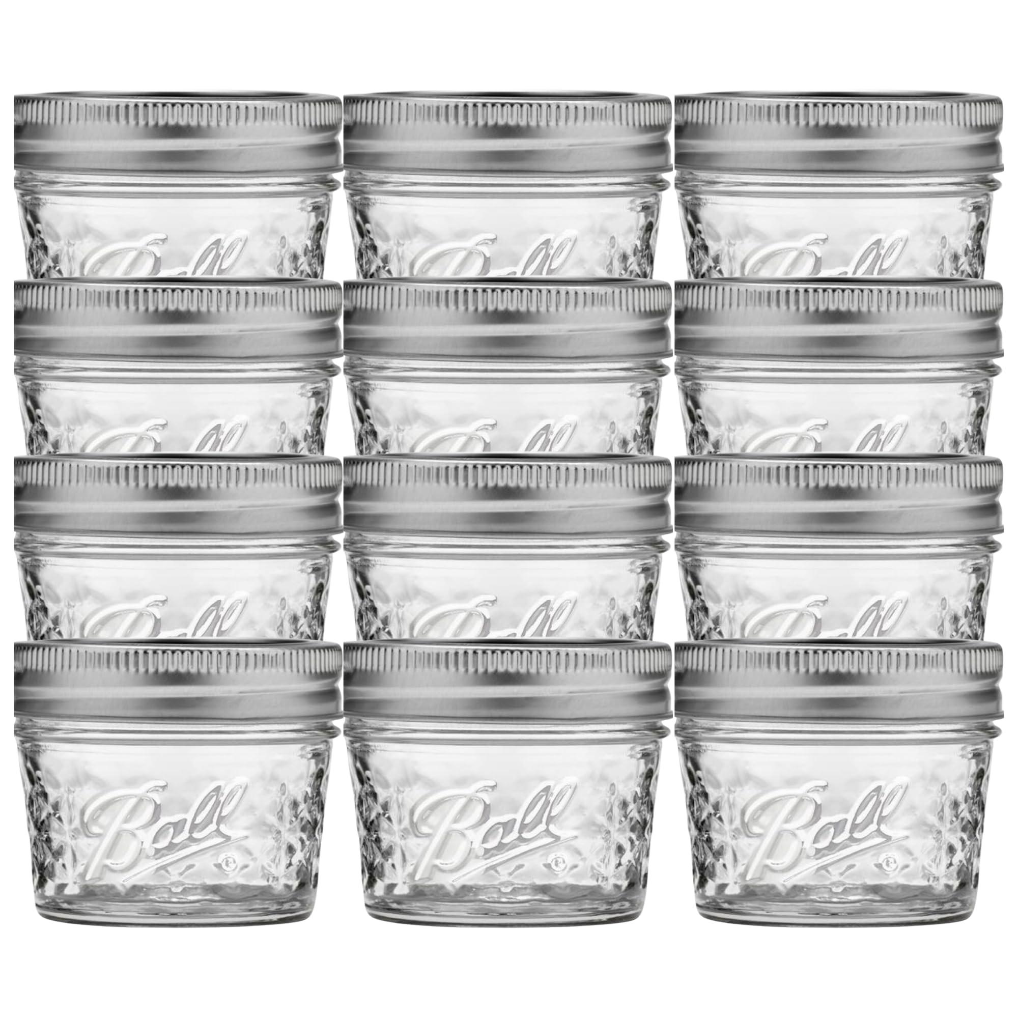 Ball Ball Mason 4oz Quilted Jelly Jars with Lids and Bands, Set of 12