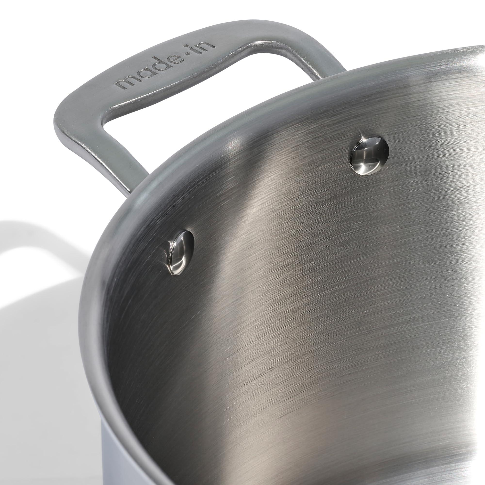 Made In Made In Cookware - 12 Quart Stainless Steel Stock Pot With Lid - 5 Ply Stainless Clad - Professional Cookware - Crafted in Italy - Induction Compatible