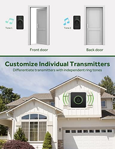 AVANTEK AVANTEK Wireless Doorbell over 1300 Feet Wireless Range, DB-21 Waterproof Door Bell Kit with 2 Buttons, 56 Melodies & 5 Volume Levels