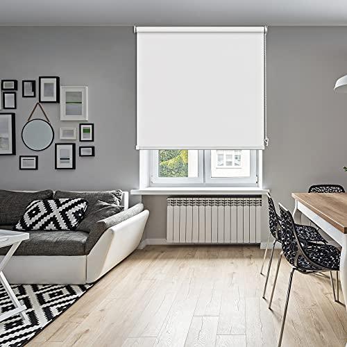 hechang 100% Blackout Roller Shade, Classic Window Blind with Thermal Insulated UV Protection. Roller Blinds for Home, Bedrooms, Living Room, Bathroom, Kitchen, Doors, The Office etc. Easy to Install, Custom