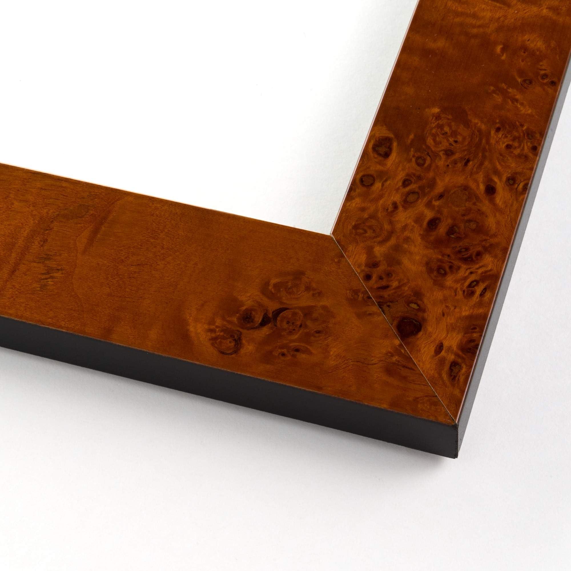 CustomPictureFrames.com 16x20 Brown Veneer Real Wood Picture Frame Width 1.75 Inches | Interior Frame Depth 0.5 Inches | Ruben Mid Century Photo Frame Complete with UV Acrylic, Foam Board Backing & Hanging Hardware