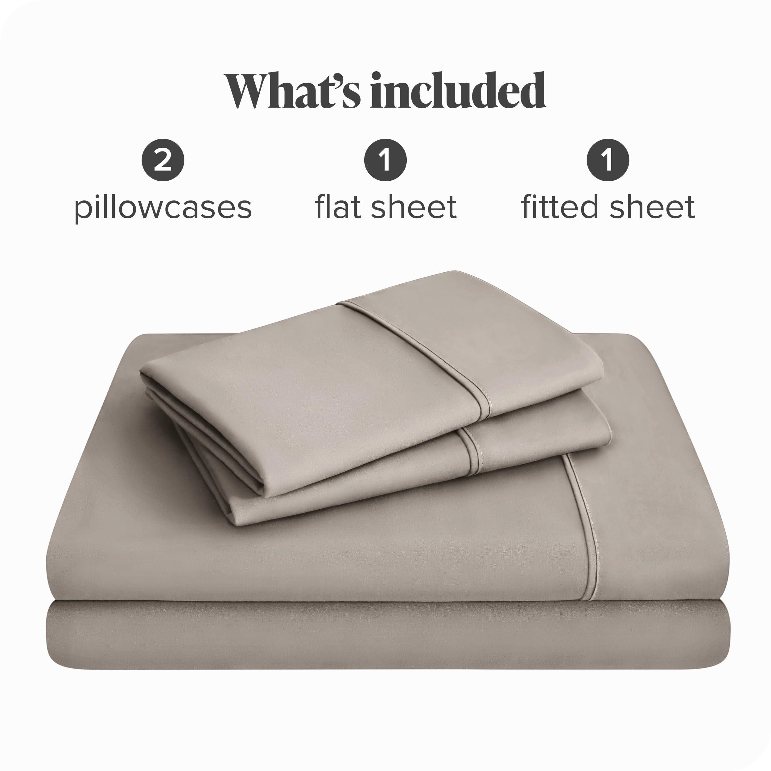 Bare Home Bare Home California King Sheet Set - 1800 Ultra-Soft Microfiber Cal King Bed Sheets - Double Brushed - Deep Pockets - Easy Fit - 4 Piece Set - Bed Sheets (California King, Khaki)
