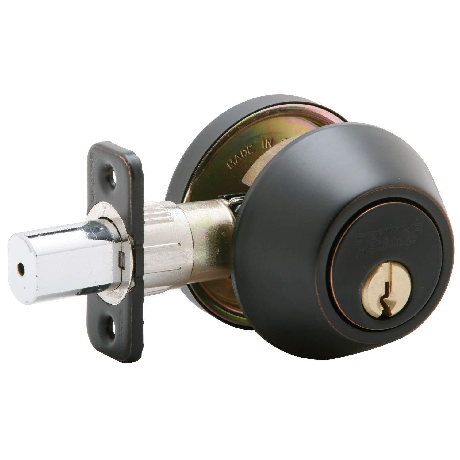 SCHLAGE Schlage JD60V716 ABRZ 1 Cylinder Deadbolt, Aged Bronze, Key Lock