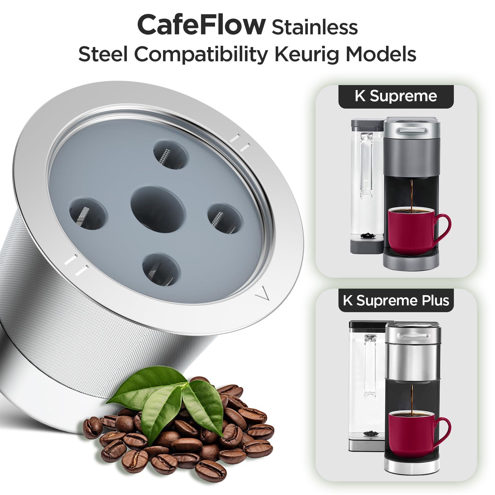 NOALTO Reusable K Cups for ke K Supreme | Refillable K cups with Adapter for ke K Supreme (Plus) Coffee Maker (4 pack)