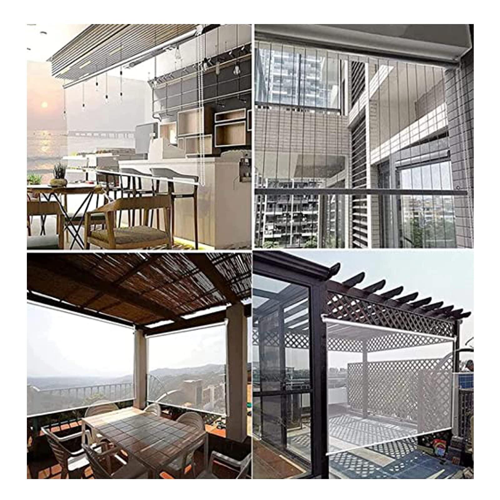 ZXCVBAS ZXCVBAS Transparent PVC Roller Shades,Clear Roller Shade,Outdoor Clear Vinyl Roller Shades, Waterproof Rainproof Roller Window Shades, Blinds for Outdoor Patio Hotel Office,110x250cm/43.3x98.4in