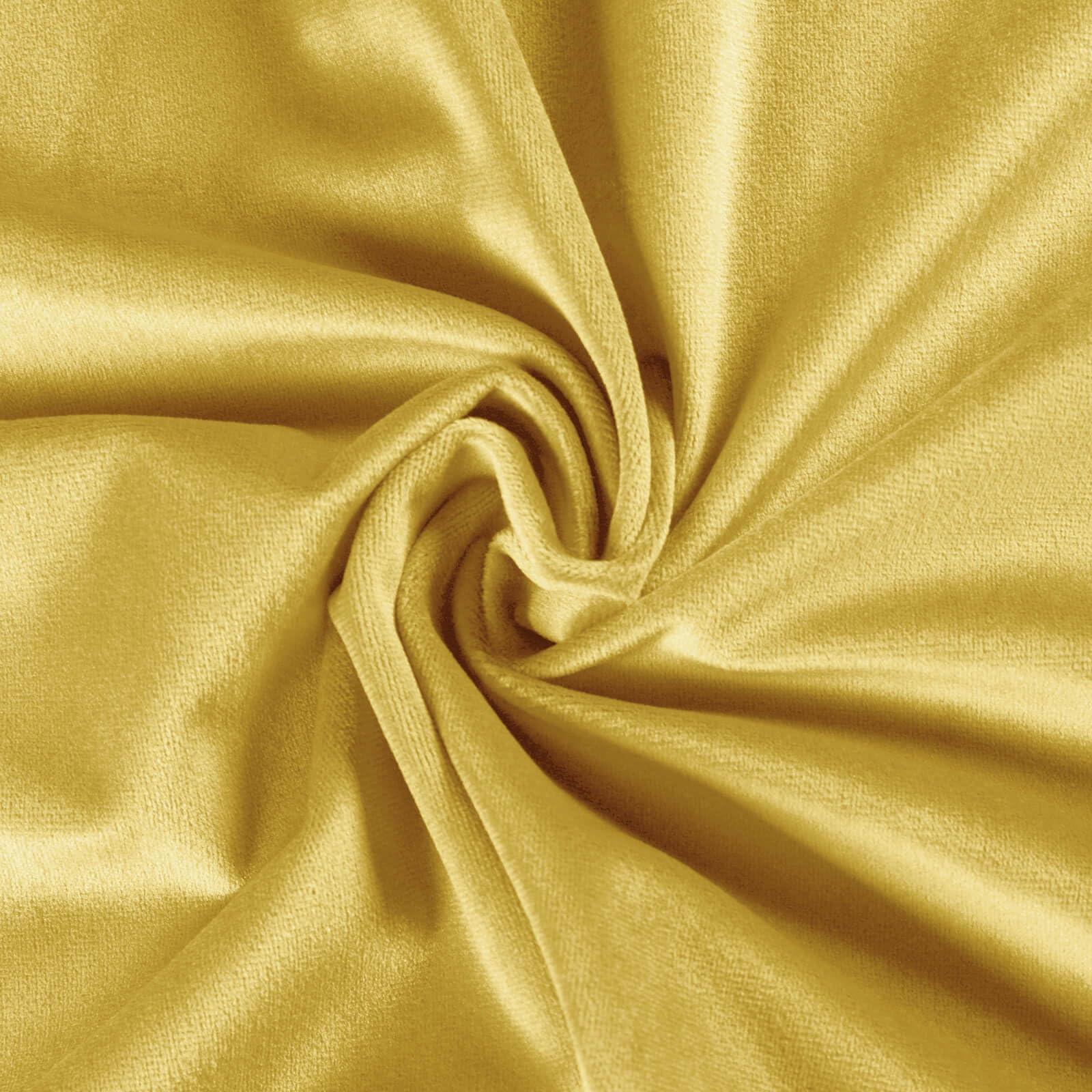 Drapifytex Drapifytex Solid Color Pinch Pleat Velvet Theater Curtain, 120 Inches Extra Long Bedroom Soft Velvet Thermal Insulated Blackout Drape for Track (Yellow,1 Panel)