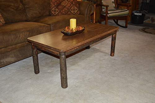 A&L Furniture Co. A&L Furniture Amish Hickory Solid Wood Coffee Table, Walnut Finish