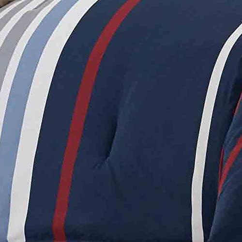 Nautica Nautica - Queen Comforter Set, Cotton Reversible Bedding with Matching Shams, Stylish Home Decor (Bradford Navy/Kahki, Queen)
