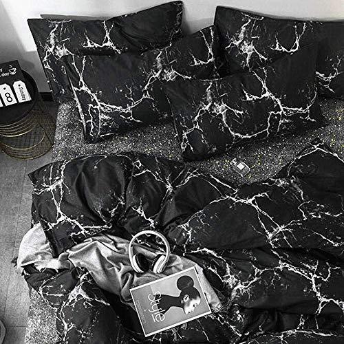 Pureant Pureant Black Marble Comforter Sets Twin Black and White Marble Bedding Comforters Cotton Women Men Modern Aesthetic Black Quilt Comforter Set Twin Size Abstract Black Marble Blankets Twin Bedding