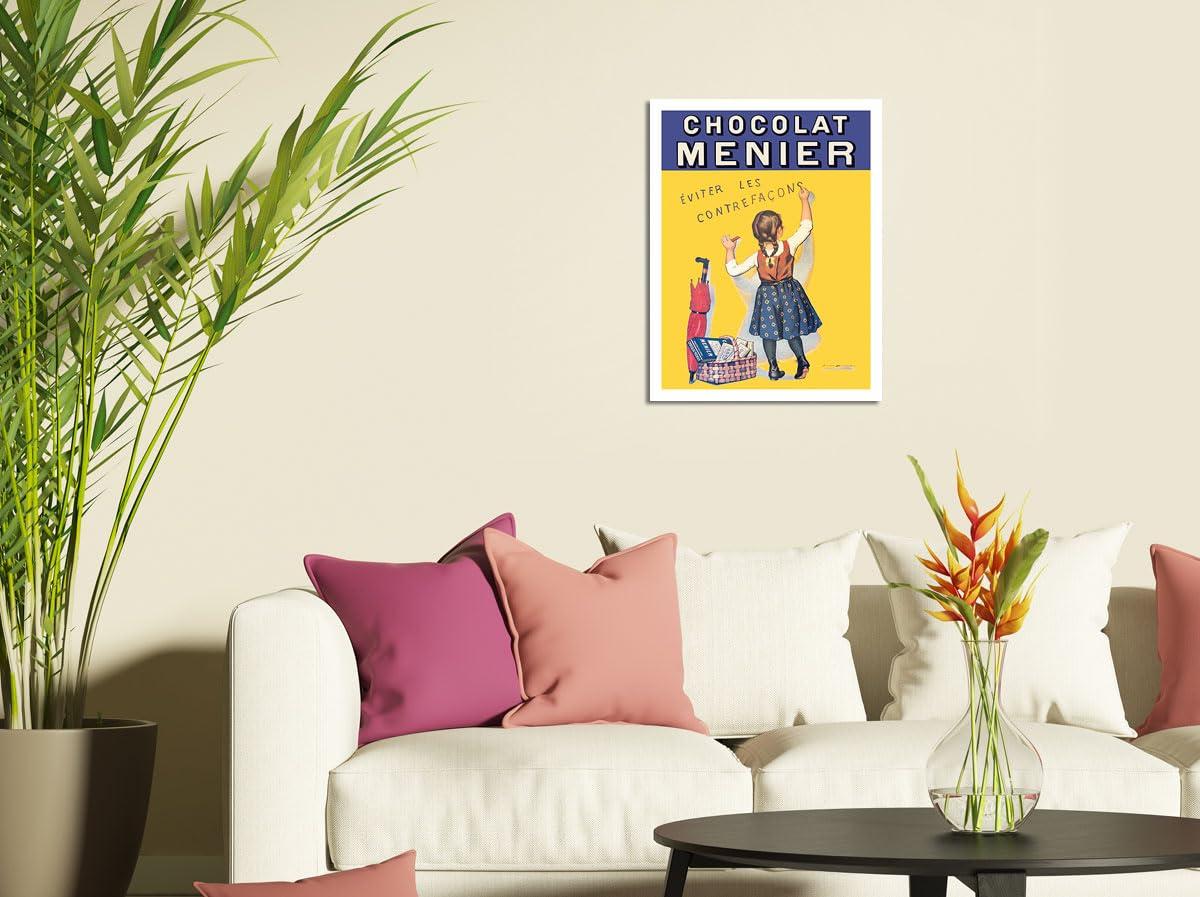 Pacifica Island Art Chocolat Menier - viter Les Contrefaons (Beware of Imitation) - French Chocolate Company - Vintage Advertising Poster by Firmin Bouisset c.1893 - Fine Art Rolled Canvas Print 16in x 20in