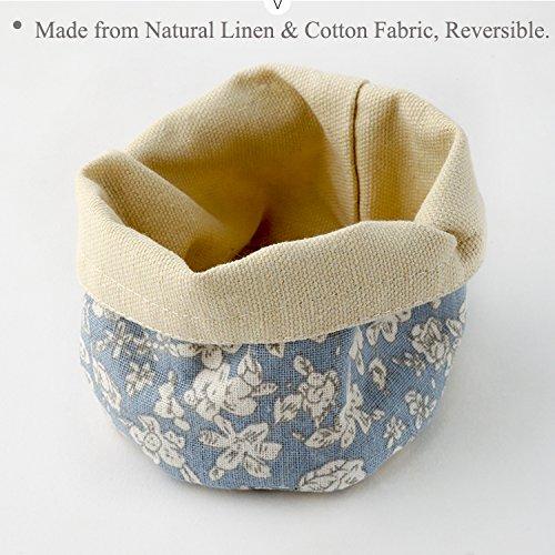 WINGOFFLY WINGOFFLY 3pcs Desk Fabric Storage Buckets Set Round Toy Cosmetic Organizer Decorative Flower Pot Bags for Succulent Flower (Pink)