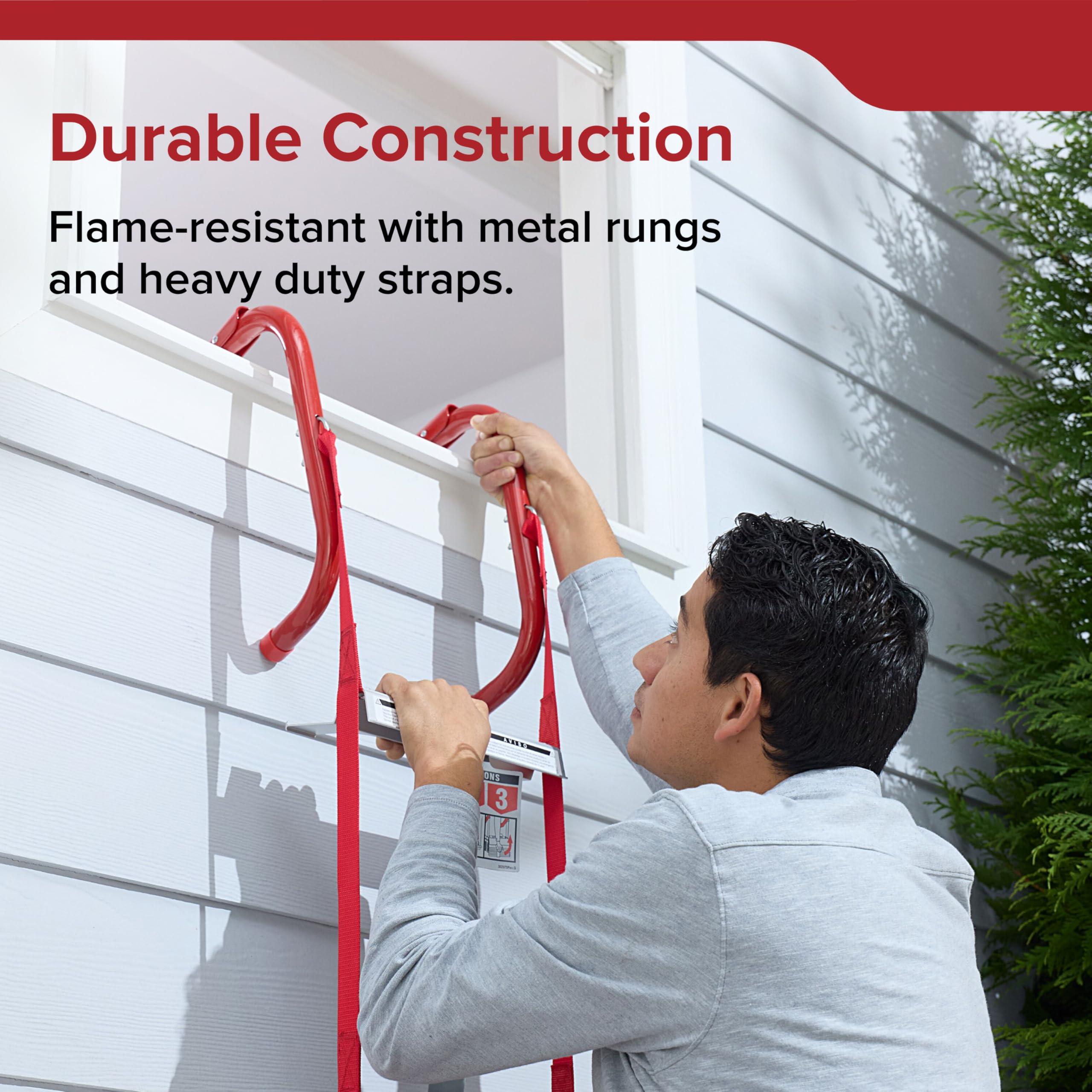 Kidde Kidde Fire Escape Ladder, 3-Story Rope Ladder, Extends to 25-Feet, Anti-Slip Rungs