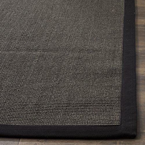 Safavieh SAFAVIEH Natural Fiber Collection Runner Rug - 2\'6\" x 8\', Charcoal & Charcoal, Border Sisal Design, Easy Care, Ideal for High Traffic Areas in Living Room, Bedroom (NF441D)