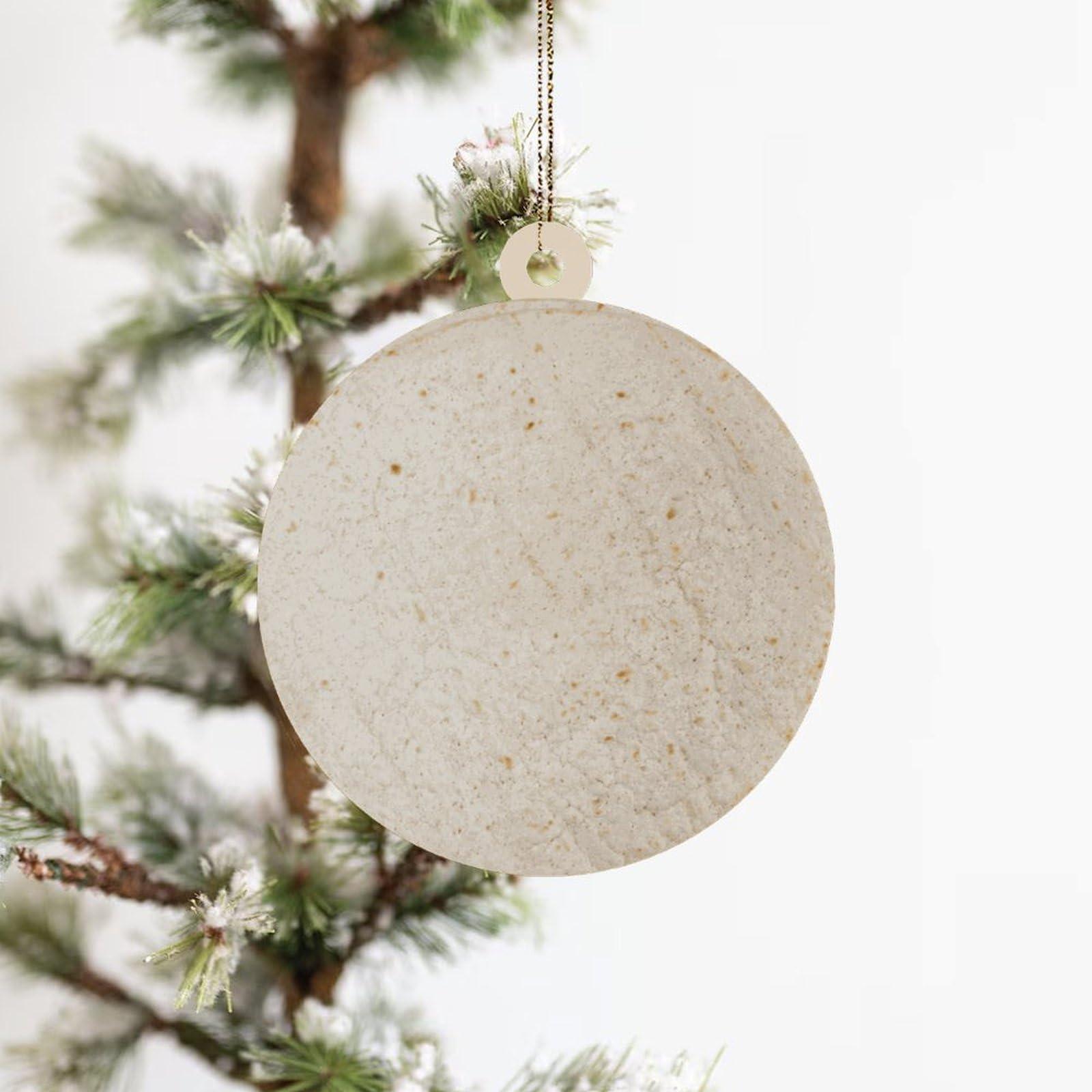 UanMere Personalized Christmas Ornaments Mexican Food Acrylic Glass Ornament for Christmas Tree Car Hanging 2 Sides Mexican First Xmas Gifts for Family Friend