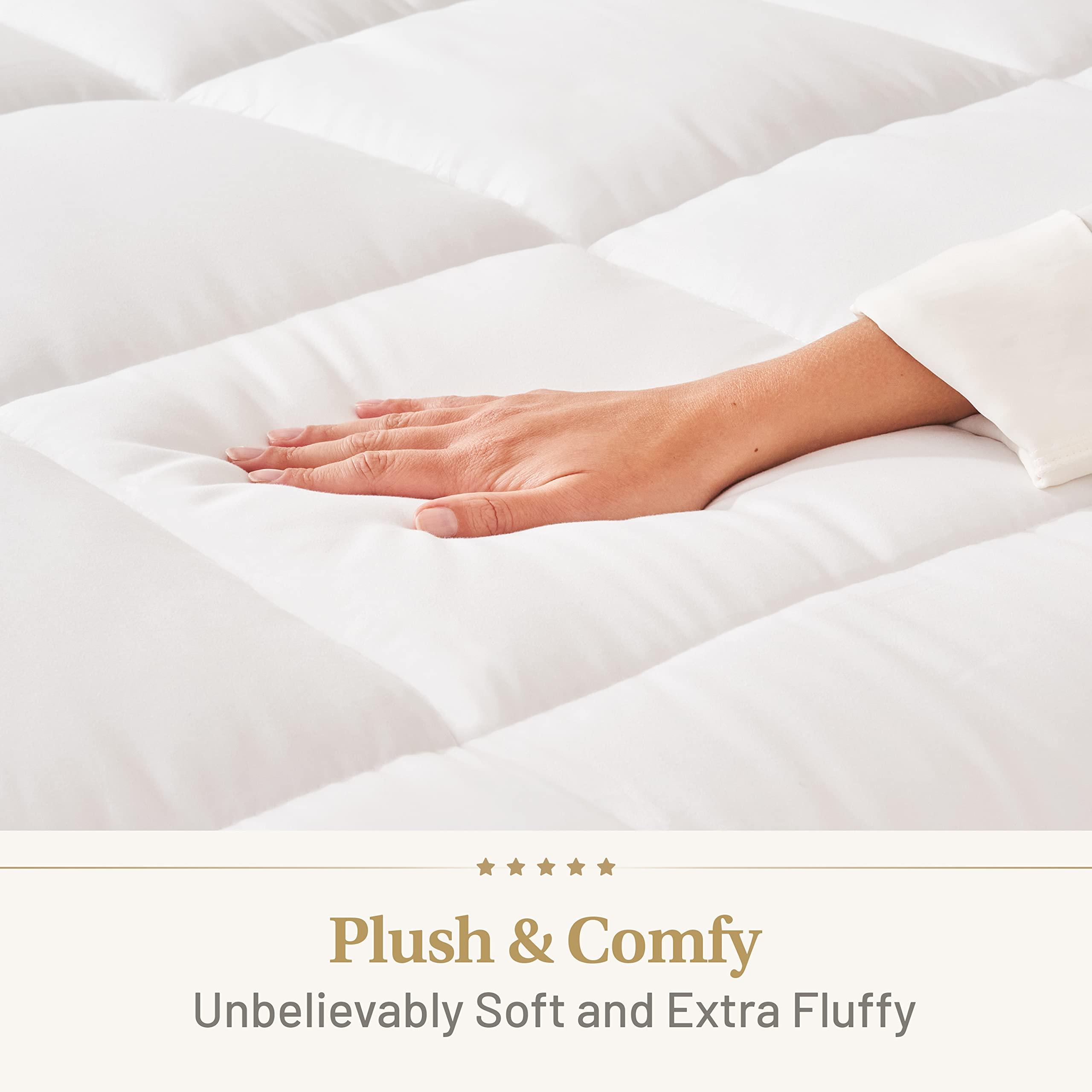 Lavish Comforts Down Alternative Comforter King Size - Fluffy Duvet Insert - Premium Plush All Season - Luxury Breathable Hotel Cooling Comforter - King, White, 104x86 inches - Comes Compressed Packaging