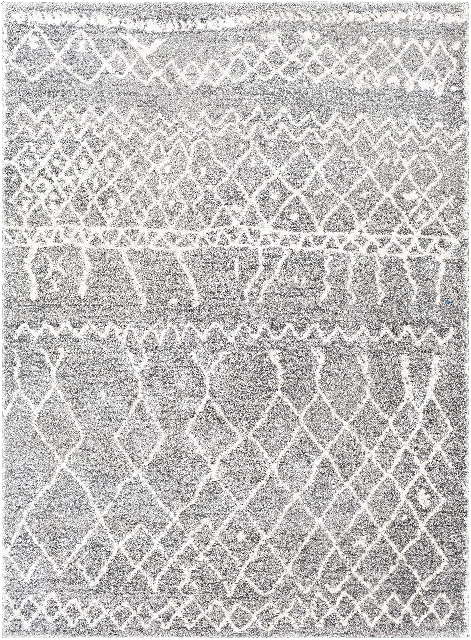 MARK & DAY Mark&Day Area Rugs, 8x10 Oostwoud Global Charcoal Area Rug, Grey White Carpet for Living Room, Bedroom or Kitchen (7'10" x 10')
