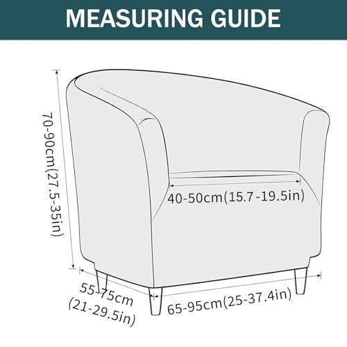 CLGTY CLGTY Club Chair Slipcover, Stretch Spandex Barrel Chair Cover Round Tub Chair Covers Non Slip Armchair Covers with Elastic Bottom for Living Room Bar Counter-Dark Green-1 Piece