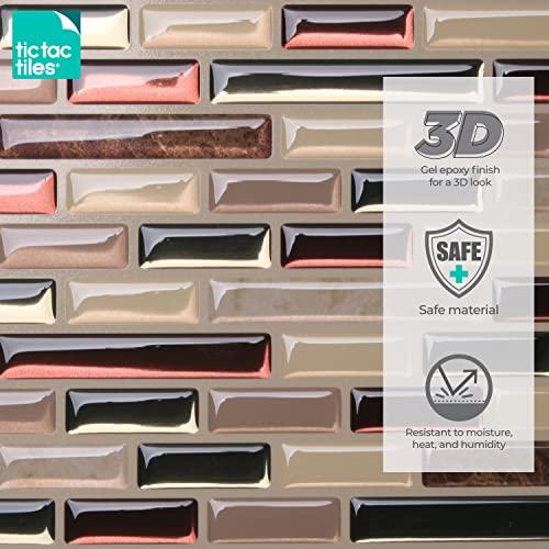 Tic Tac Tiles Tic Tac Tiles Peel and Stick Self Adhesive Removable Stick On Kitchen Backsplash Bathroom 3D Wall Sticker Wallpaper Tiles in Como Designs (5, Mare)