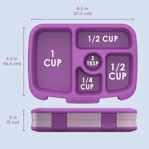 Bentgo Bentgo Kids Bento-Style 5-Compartment Leak-Proof Lunch Box - Ideal Portion Sizes for Ages 3 to 7 - Durable, Drop-Proof, Dishwasher Safe, BPA-Free, & Made with Food-Safe Materials (Purple)