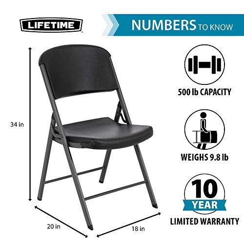 Lifetime Lifetime 80187 Commercial Grade Folding Chair, 4 Pack, Black