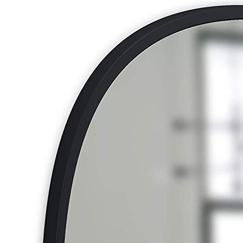 Umbra Umbra Hub Oval Wall Mirror with Rubber Frame, Modern Style for Bathroom, Entryway, Living Room and More, 18 x 24-Inch, Black