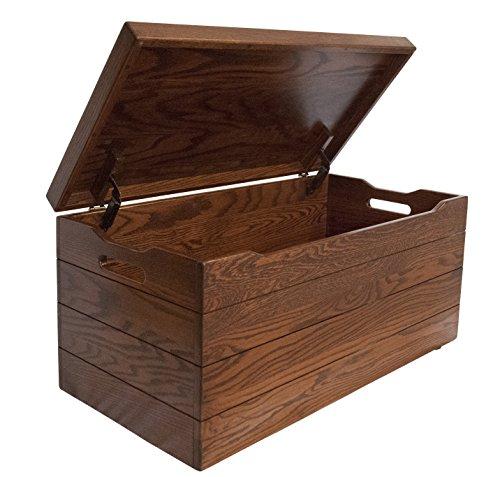 Hope Woodworking 36 Wooden Storage Chest  Handmade Amish Hope Chest  Storage Trunk w/Anti-Slam Hinges  Solid Wooden Chest w/Handles  Clothing, Keepsake & Blanket Chest (Oak Wood, Michaels Stain, 36)
