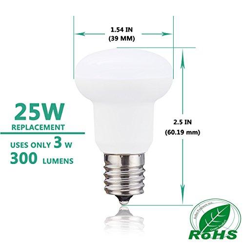 YMAM.LIGHT R14 E17 LED Bulb, 3W(25 Watt Incandescent Equivalent), 2700K Warm White Not-Dimmable Intermediate Base Led Light Bulb, 120V, 4 Pack