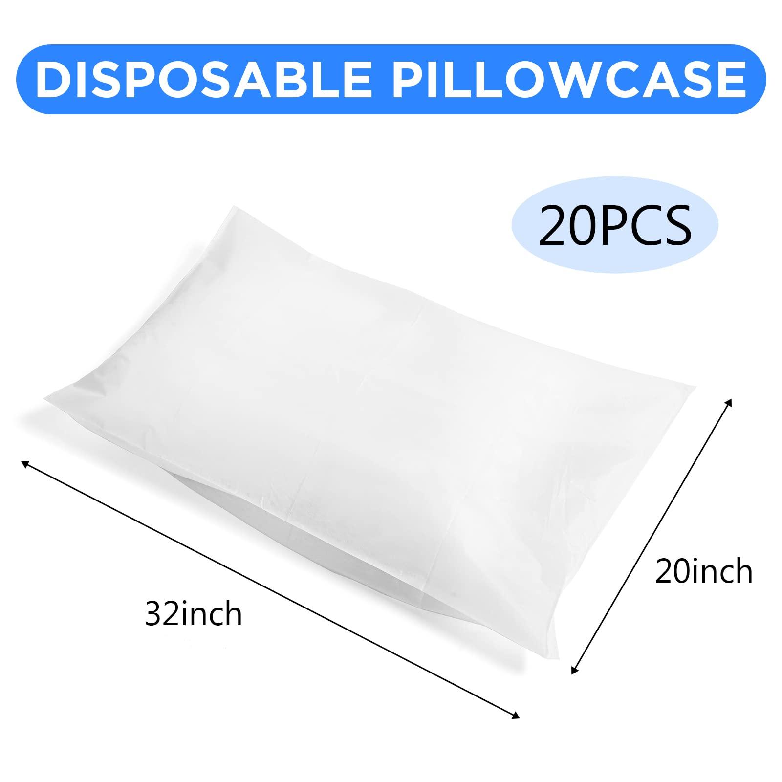 Oudain Oudain Disposable Pillow Cases, 20 Count, White, 32 x 20 Inches, Non Woven Fabric
