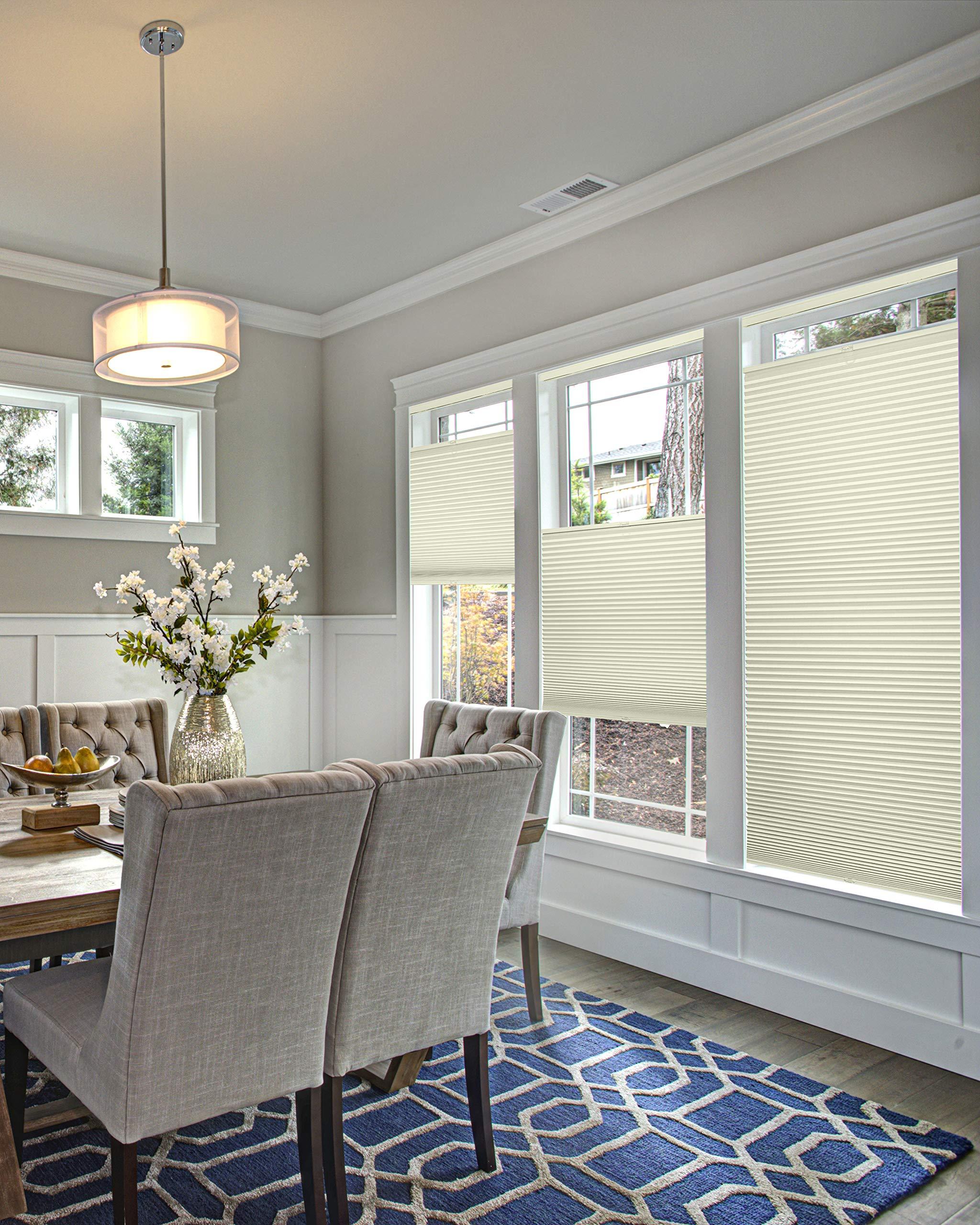 CHICOLOGY Custom Made Cordless Cellular Shades, Winter White (Blackout) Inside Mount,W:25" xH:72"