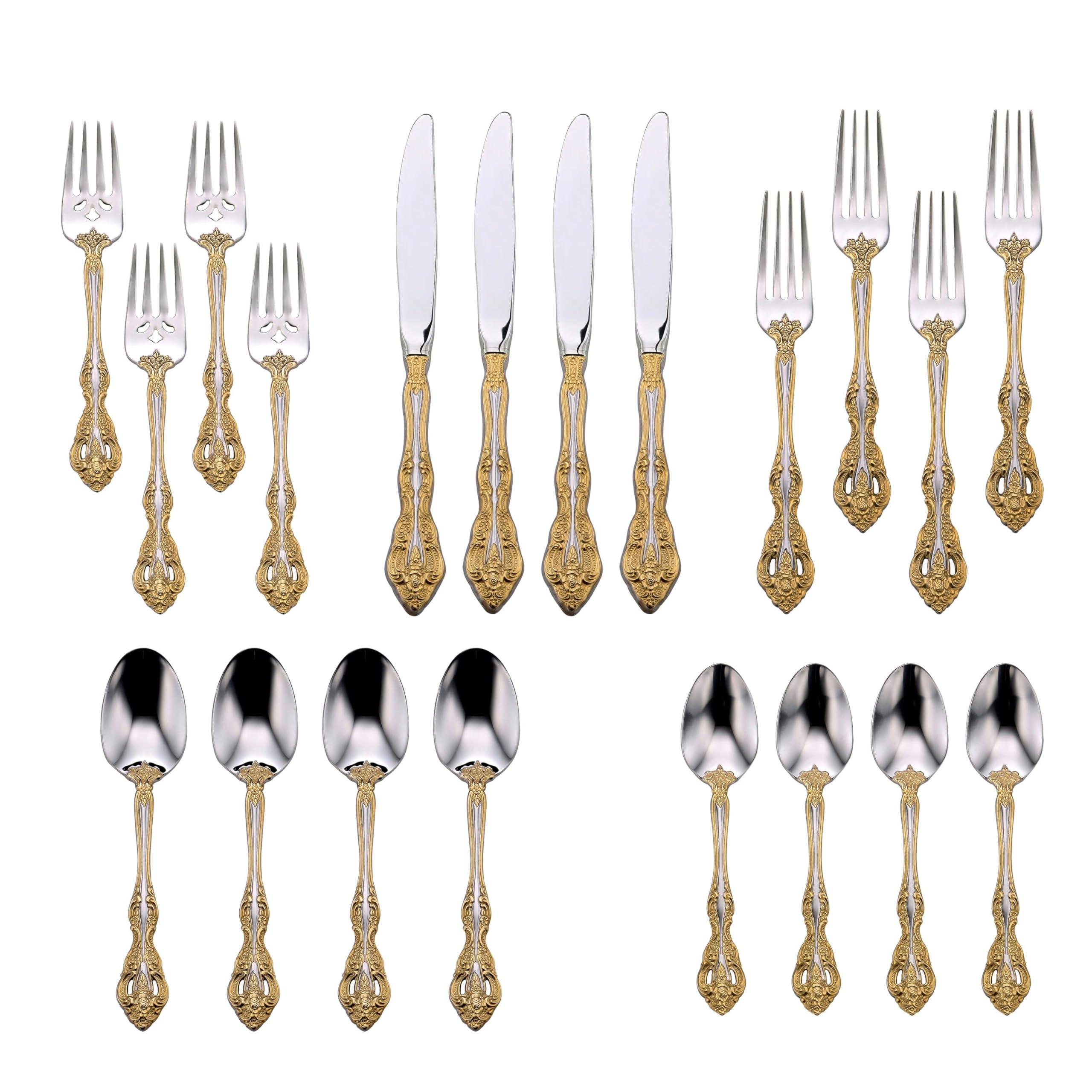 Oneida Oneida F100020Al20 Golden Michelangelo 20 Piece Fine Flatware Set, Service For 4, Metallic