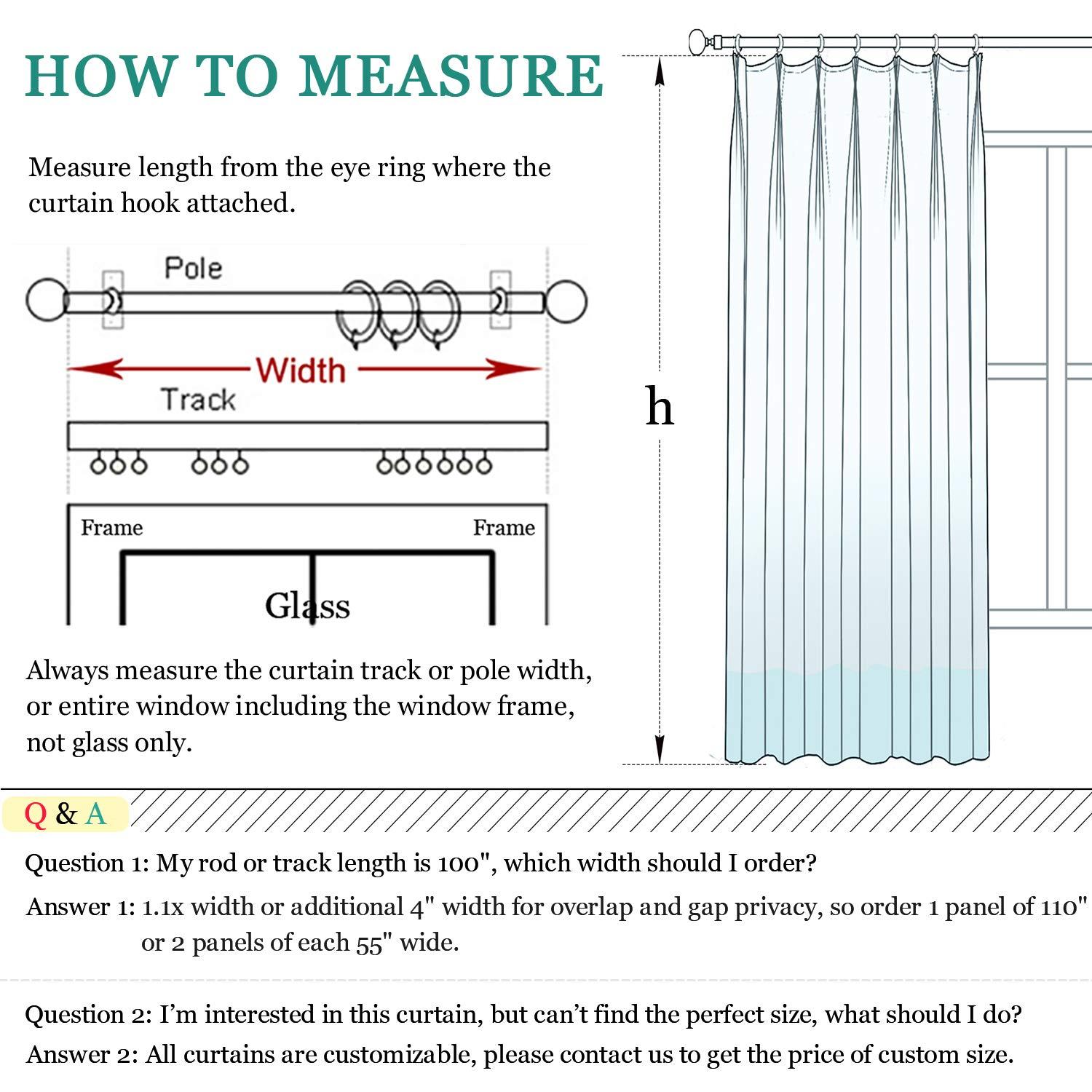 TWOPAGES TWOPAGES 100% Dupioni Silk French Blue Curtain with Back Tab Extra Long Room Darkening 120 Inch Long Privacy Protection Drape 50Wx120L for Bedroom, 1 Panel