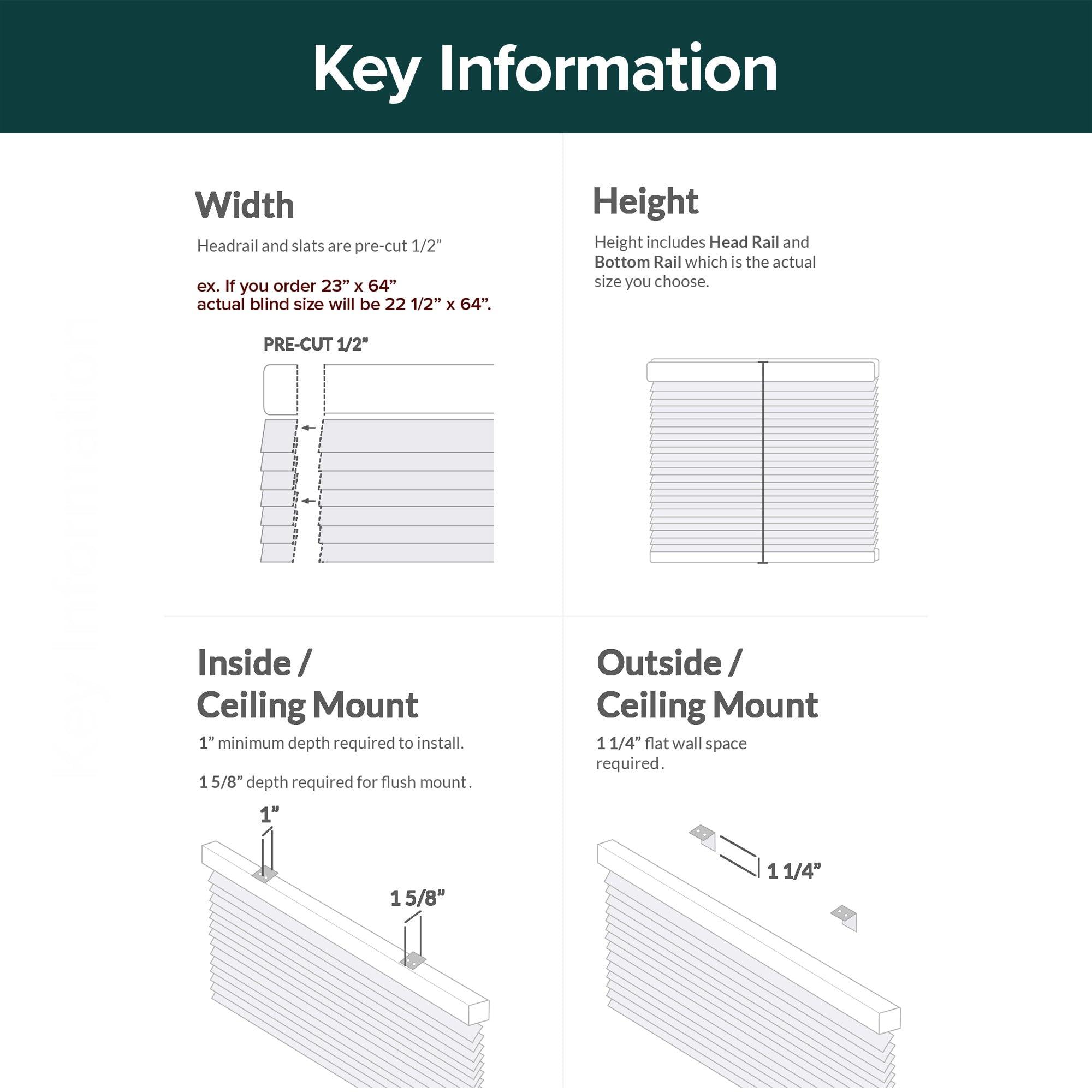 CHICOLOGY CHICOLOGY Cordless Mini Blinds, 1-Inch Slats, Vinyl Window Shades, Room Darkening & Privacy, Easy Install - Ideal for Windows, Doors, Campers - Midnight White, 56.75" W x 60" H