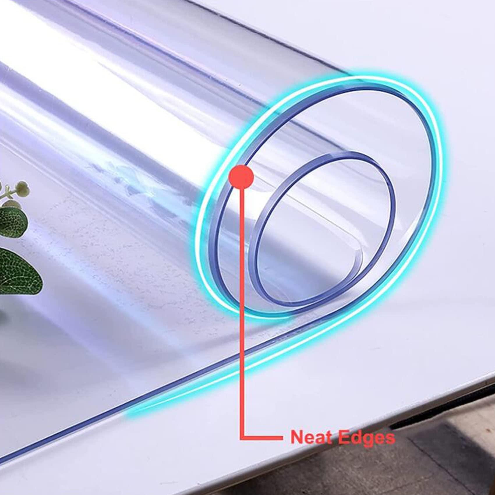 KIZMIQ Runner Rugs Clear Vinyl Plastic Floor Protector 1.5mm Runner Rug Heavy Duty Clear Carpet/Runner Waterproof Protector/Plastic Table Cover - Multipurpose Rectangular Vinyl Roll, Anti-Oxidation,60/90/100