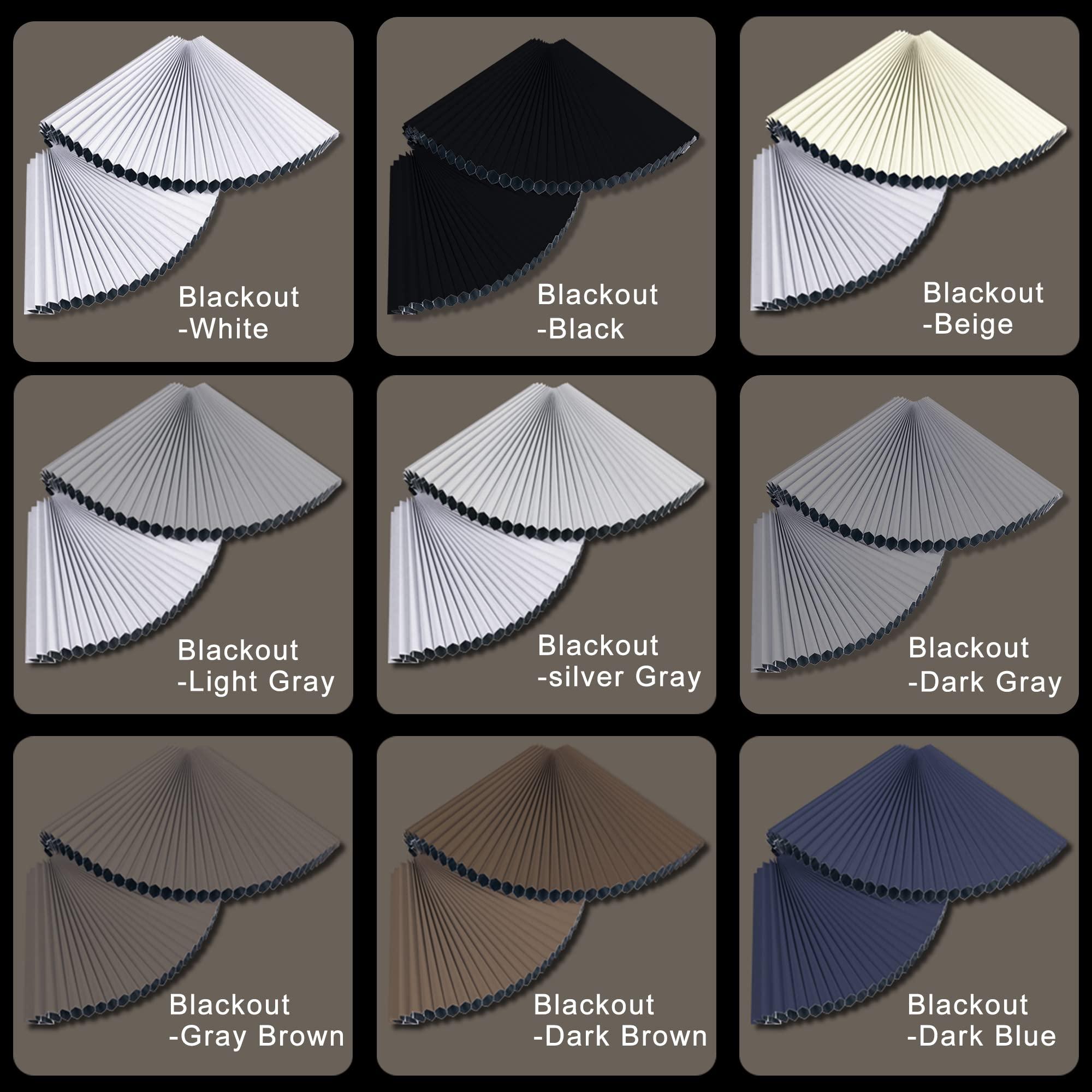 HOTSOON HOTSOON Top Down and Bottom Up Cellular Shades for Windows Blackout Cordless Honeycomb Blinds UV protection Easy Install Bathroom Bedroom Living Room,Dark Blue,33" W x 56" H