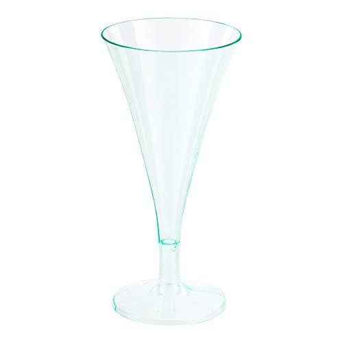 Restaurantware Restaurantware 3 Ounce Disposable Martini Glasses 100 Mini Plastic Martini Cups - Aperitif For Parties Or Catering Seagreen Plastic Mini Martini Glasses Serve Cocktails Appetizers Or Desserts