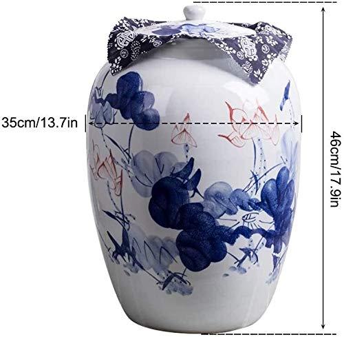 ZARUX Storage Jar air Tight Airtight Food Storage Containers Ceramic With Lids Large Creative Kitchen Canisters Jars Porcelain,Pantry Organization And Storage For Flour Snacks Sugar Coffee Cereals 25L Blue