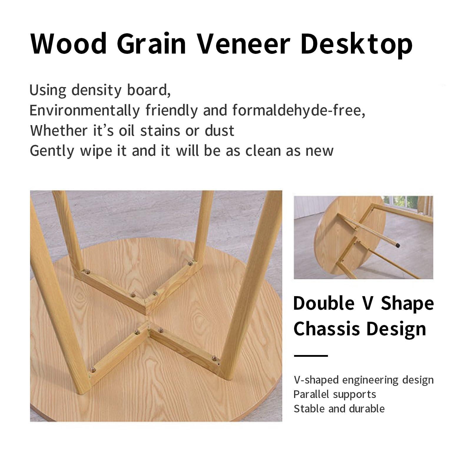 SAHUL Round dining table set, 5-piece dining table set, 1 table and 4 chairs, round dining table and dining chairs, suitable for home, kitchen, restaurant and office furniture 80x75cm/W31.5xH29.5in #14