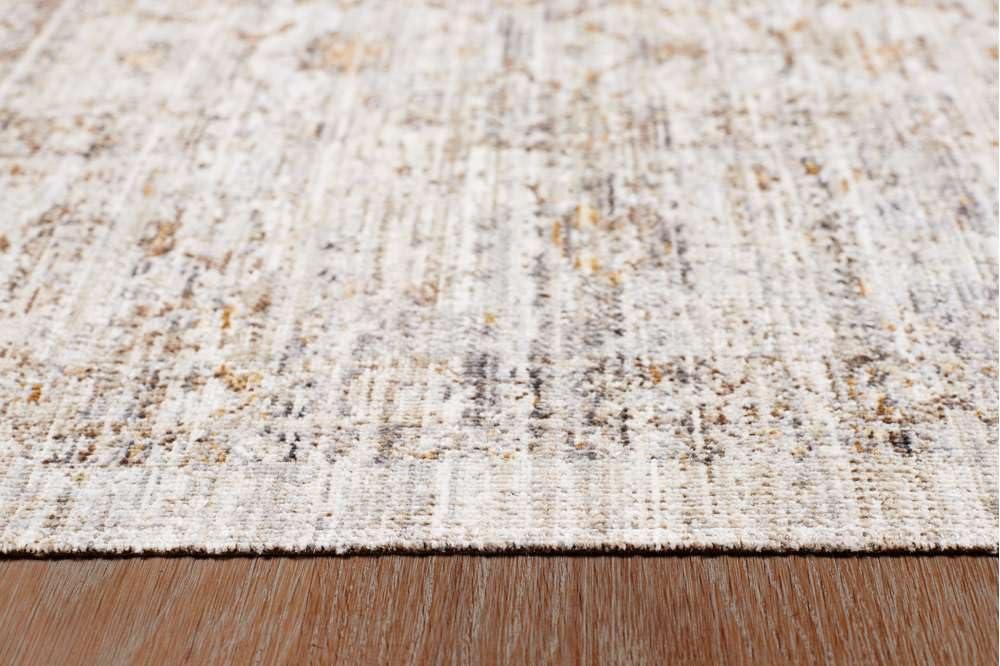 Obeetee Obeetee - Ava Machine Woven/Power Loomed Distressed Arabesc 8' x 10' Area Rug in Silver