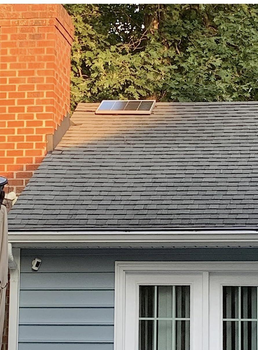 Amtrak Solar Amtrak Solar Powerful Attic Exhaust Gable Vent Fan Quietly Cools and Ventilates your house, garage, greenhouse or RV and protects against moisture Plug & Play (12\" Fan Only)