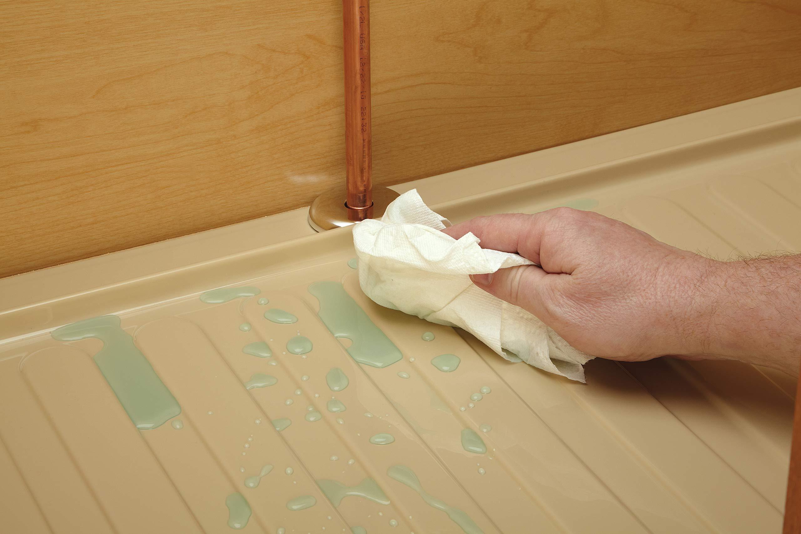 Rev-A-Shelf Rev-A-Shelf Under Sink Base Drip Tray Mat Shelf Liner for Kitchen Cabinets Protective Organization Accessory, Metallic Silver, SBDT-2730-S-1